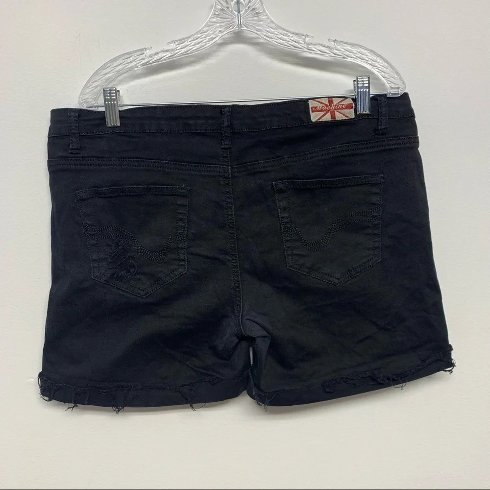 Machine Nouvelle Mode Women's Size 50 American Black Distressed Jean Shorts